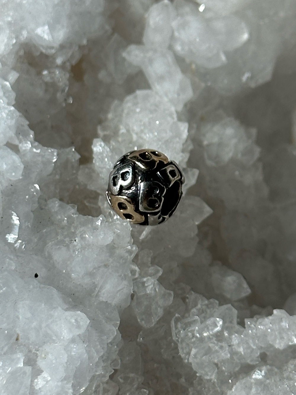 Pandora B Initial Charm Two Tone